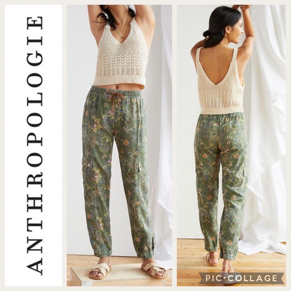Anthropologie Pants - Anthropologie Classic Seamed Joggers {Green Multi Print} SP